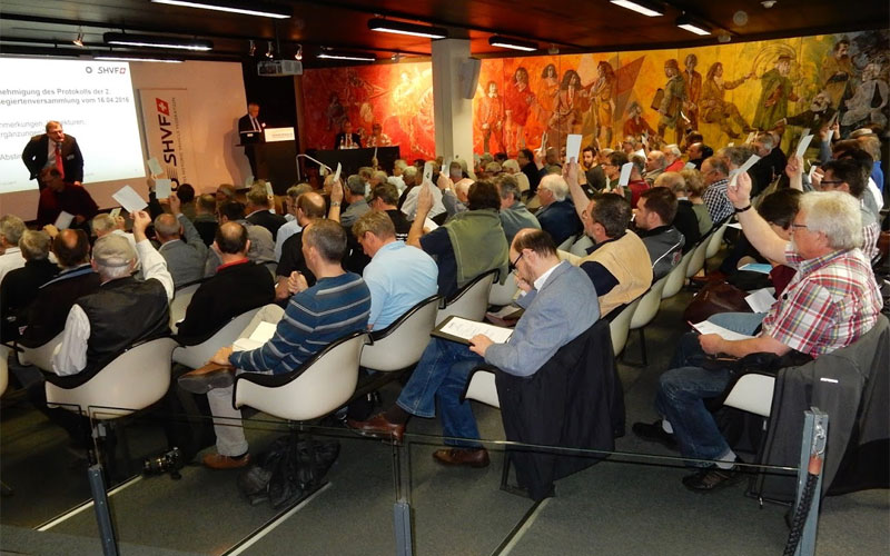 Die Delegierten stimmen ab