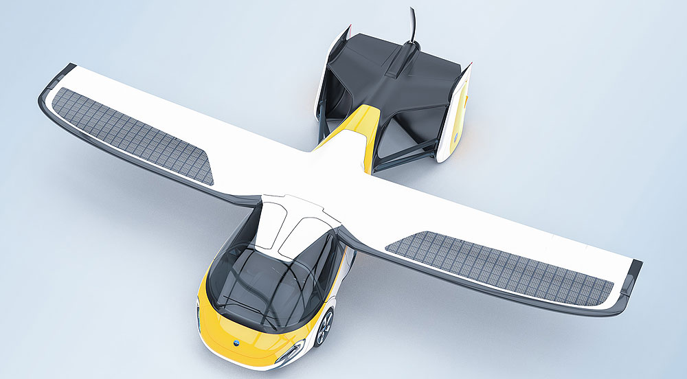 Aeromobil 4 mit ausgestreckten Flügeln. Foto AeroMobil