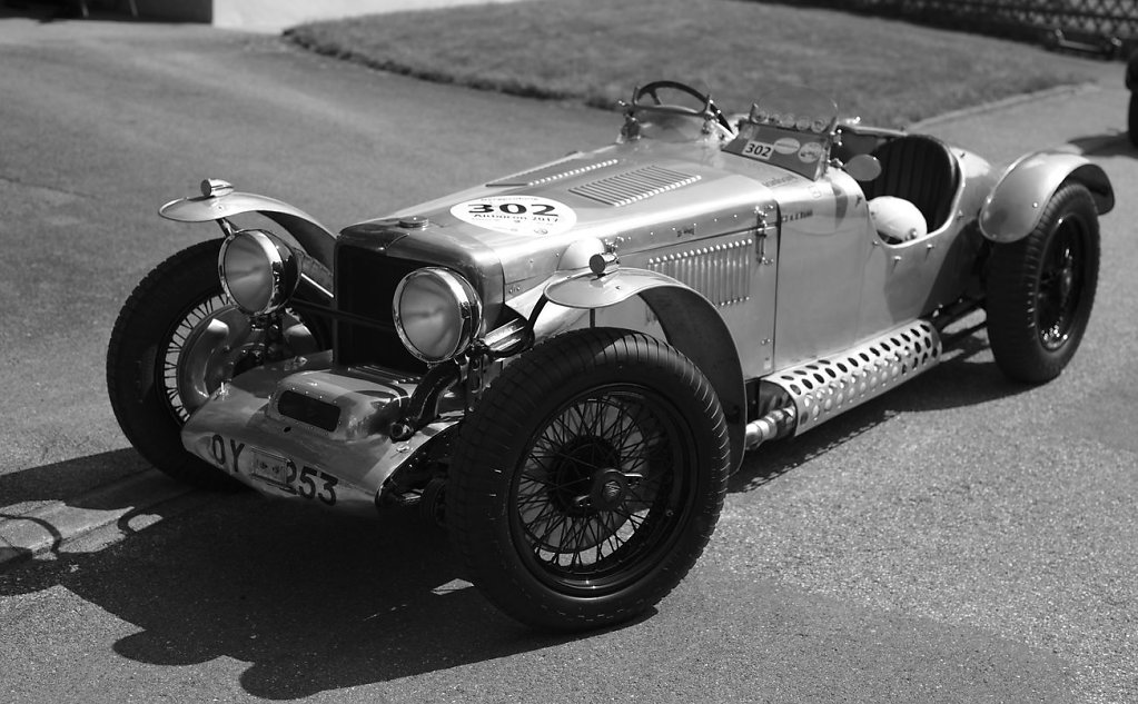 Karl Marty mit seinem Alvis Greenfell Special, 140 PS, Jahrgang 1932-