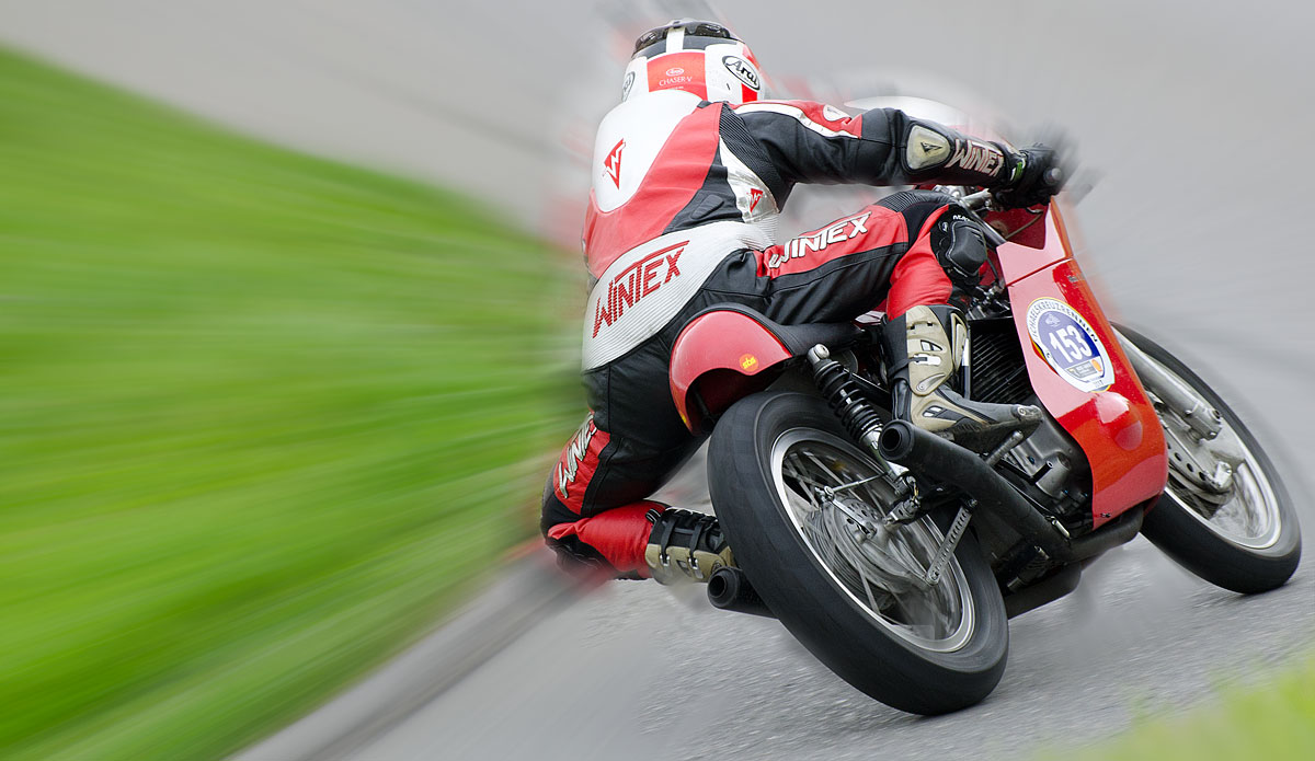 Viktor Müller auf einer Drixton Honda CB 450. Jahrgang 1968, 450 ccm3, 2 Zylinder mit 50 PS.