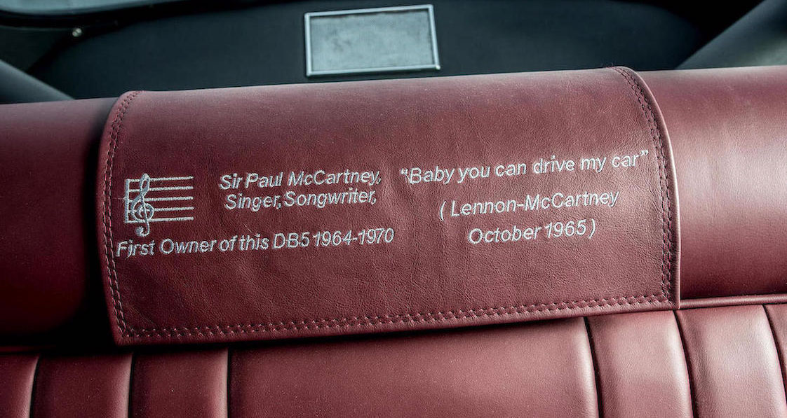 Paul McCartney 1964 Aston Martin DB5 Ledersitze. Urheberrecht © Bonhams 2001-2017